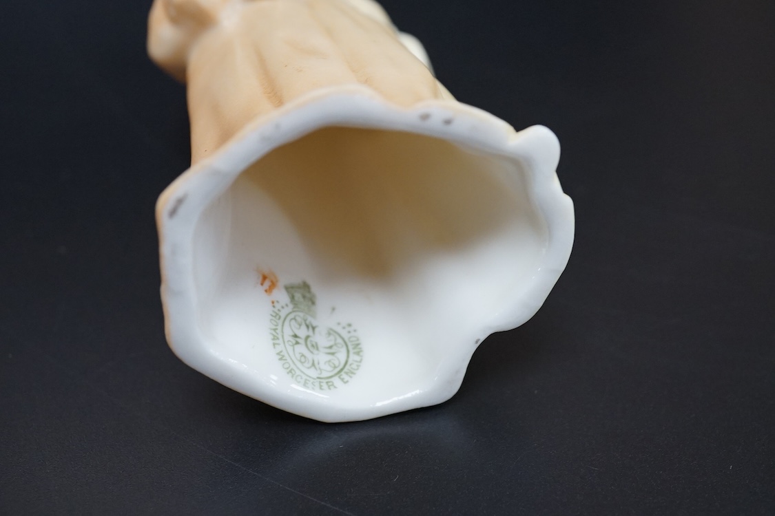 A Royal Worcester Monsieur Reynard candle extinguisher in Blush porcelain, 10.5cm high